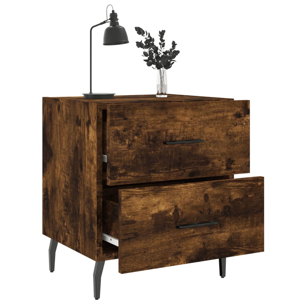 Maison Exclusive - Table de chevet chêne fumé 40x35x47,5 cm bois d’ingénierie - 4