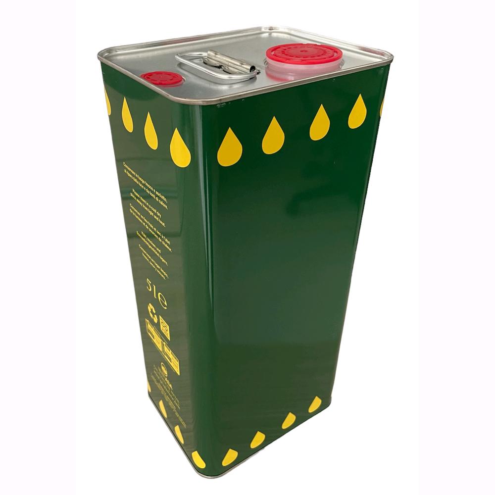 Lattine Rettangolare 5 Litri per Olio Extravergine Doppio Tappo Conf. 12 Pezzi - 2
