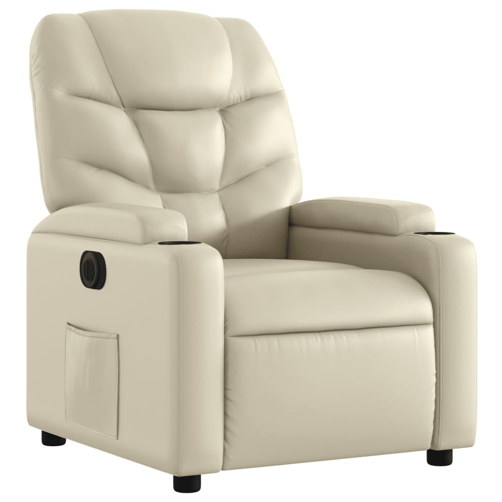 Fauteuil inclinable électrique Crème Similicuir - COMFORTXL - 2