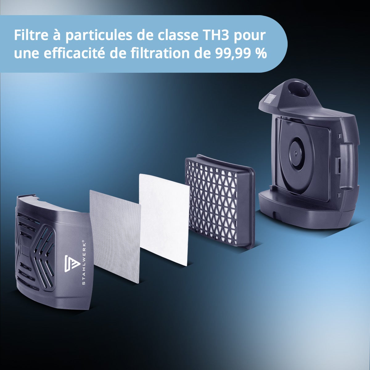 STAHLWERK Casque de soudage automatique BOOSTER AIR Système d'air frais TH3 Protection respiratoire PAPR - 4