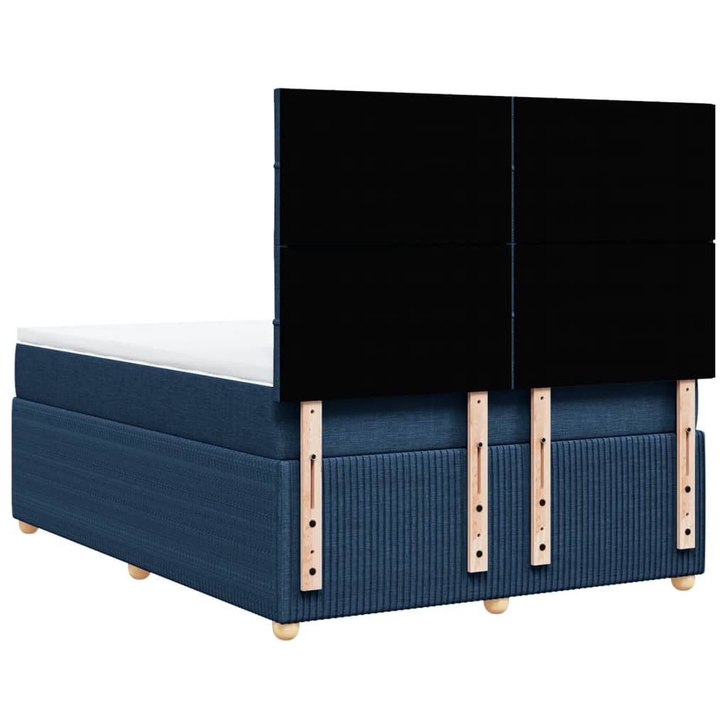 Maison Exclusive - Sommier à lattes de lit avec matelas Bleu 140x200 cm Tissu - 8