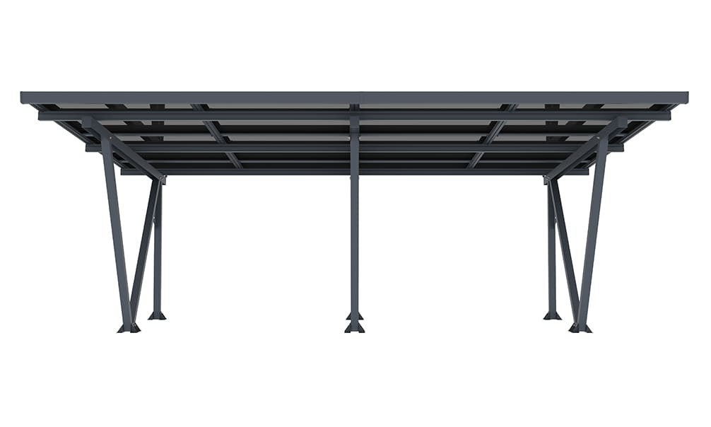 Carport aluminium TOUSCHALETS SUNLIT pour 20 panneaux solaires - 41,11m² - 5