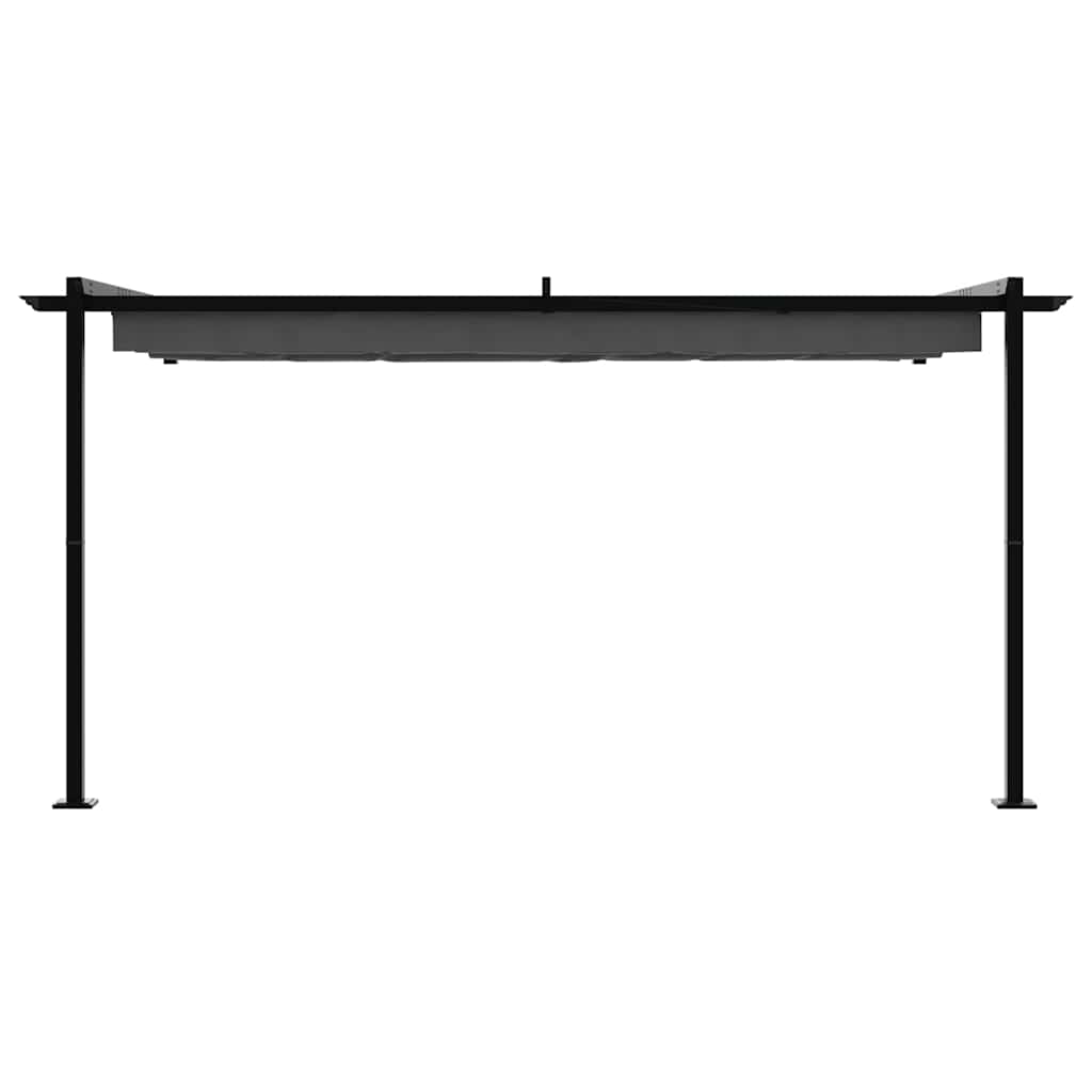 vidaXL Gazebo Montado en la Pared Antracita 3 x 4 m Acero - 5