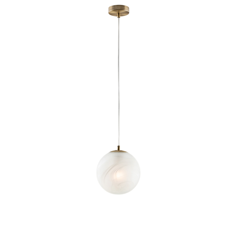 Lampa wisząca Olaf z czarnego chromowanego żelaza 1 światło z kulą dm.20 130 Ø20 BL294-S1-BRZ