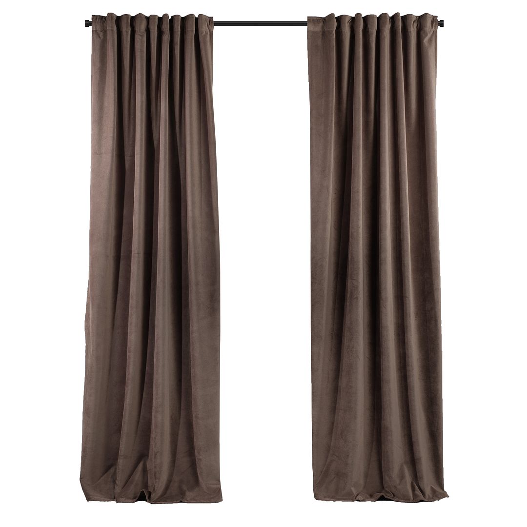 Cortina de terciopelo extra larga de 1 panel pálido gris topo 140*145