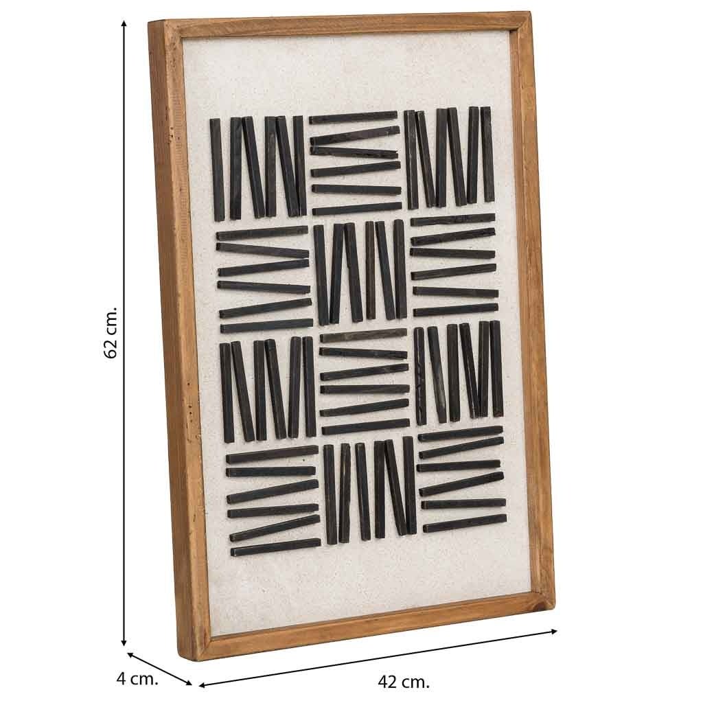 Tableau artisanal en bois recyclé en relief 42 x 4 x 62h cm | Leroy Merlin