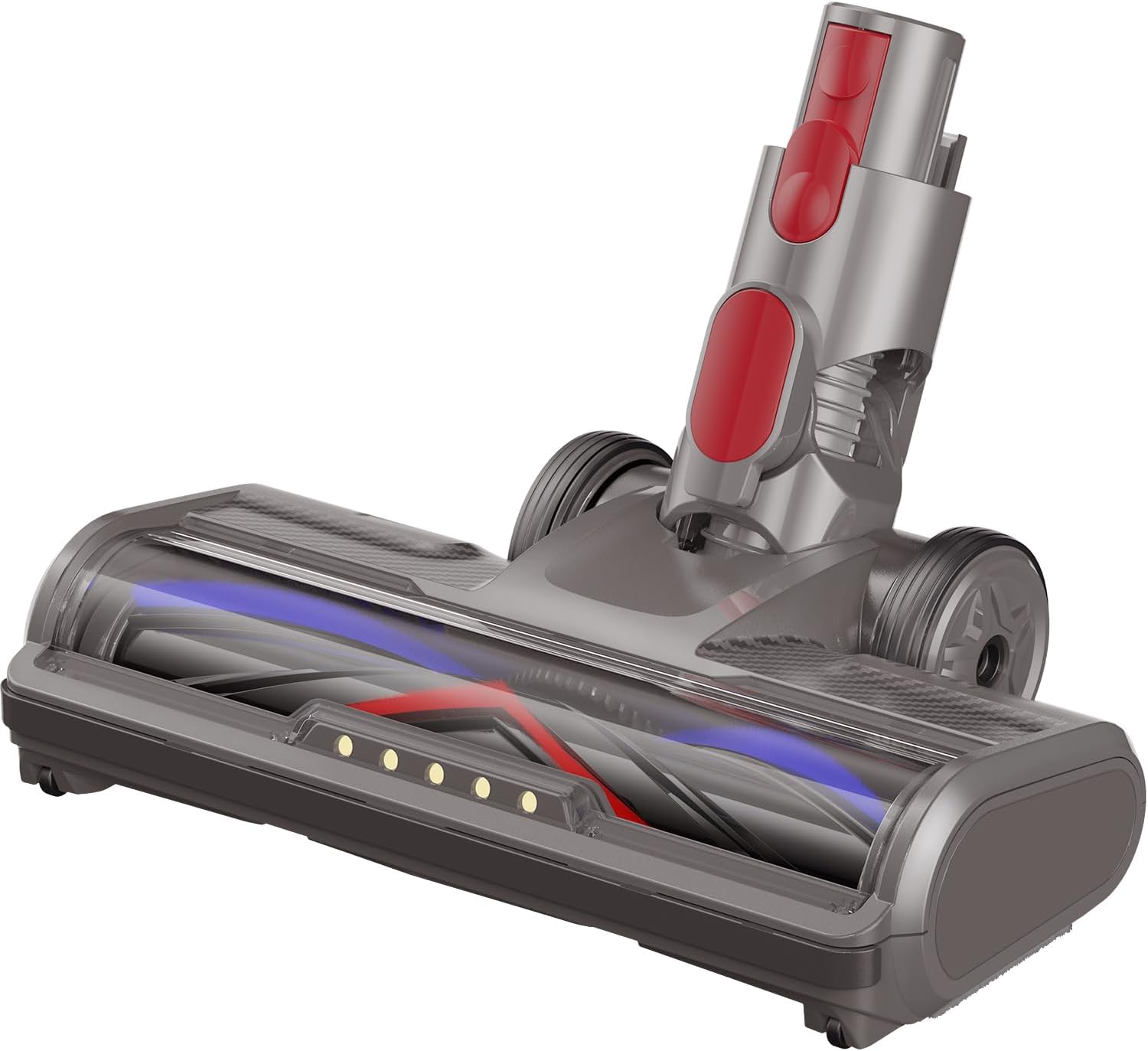 Szczotka kompatybilna z odkurzaczem Dyson V7 V8 V10 V11, akcesorium, głowica odkurzacza z 5 lampkami do twardych podłóg i dywanów z krótkim włosiem