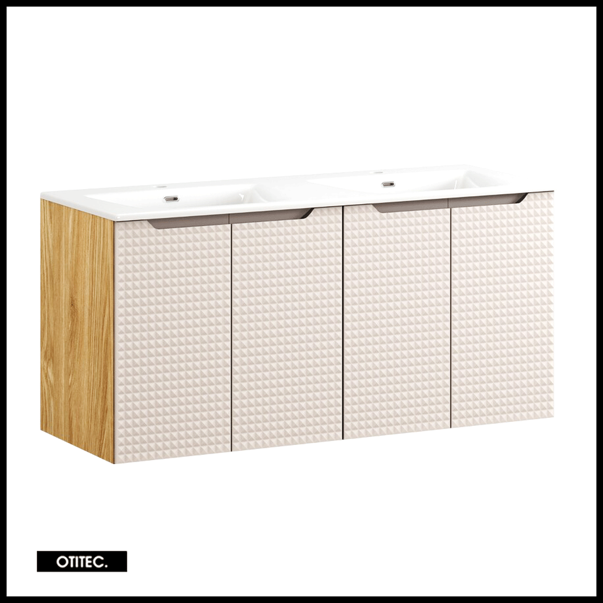 Mueble bajo lavabo de 120 cm - con lavabo encastrado - 4 cajones - setta