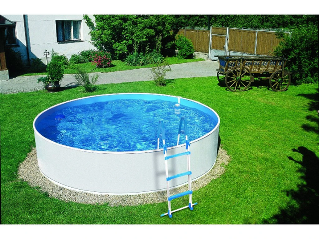 Piscina fuori terra Azuro 3,0x0,9m, BIANCA con scaletta verniciata, filtro Skimm 12V, liner e binari