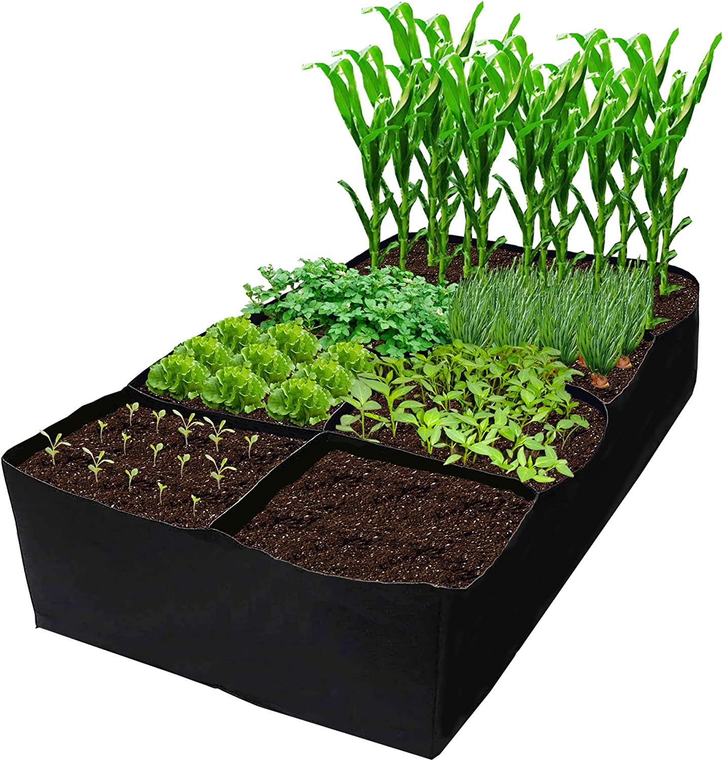 Letto da giardino rialzato in tessuto 122 x 61 x 31 cm Sacchetti per letti da giardino per la coltivazione di erbe, fiori e ortaggi 128 galloni | Leroy Merlin