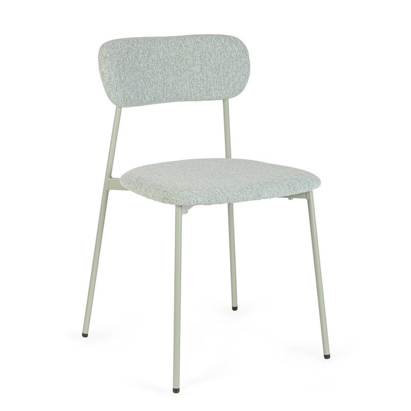 Zestaw 4 krzeseł do jadalni z włókna syntetycznego, kolor zielony