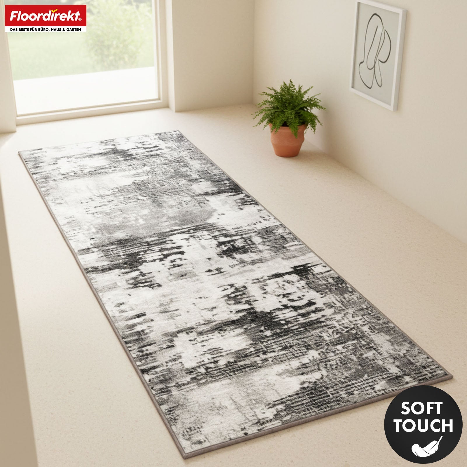 Tapis couloir Ravena pour sublimer vos espaces, Anthracite, 80 x 450 cm - 3