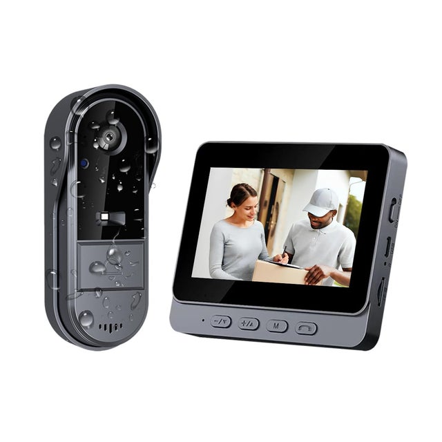 Sonnette sans Fil avec Caméra Extérieur Étanche 1080P,Visiophone Vidéo sans Fil Écran 4.3