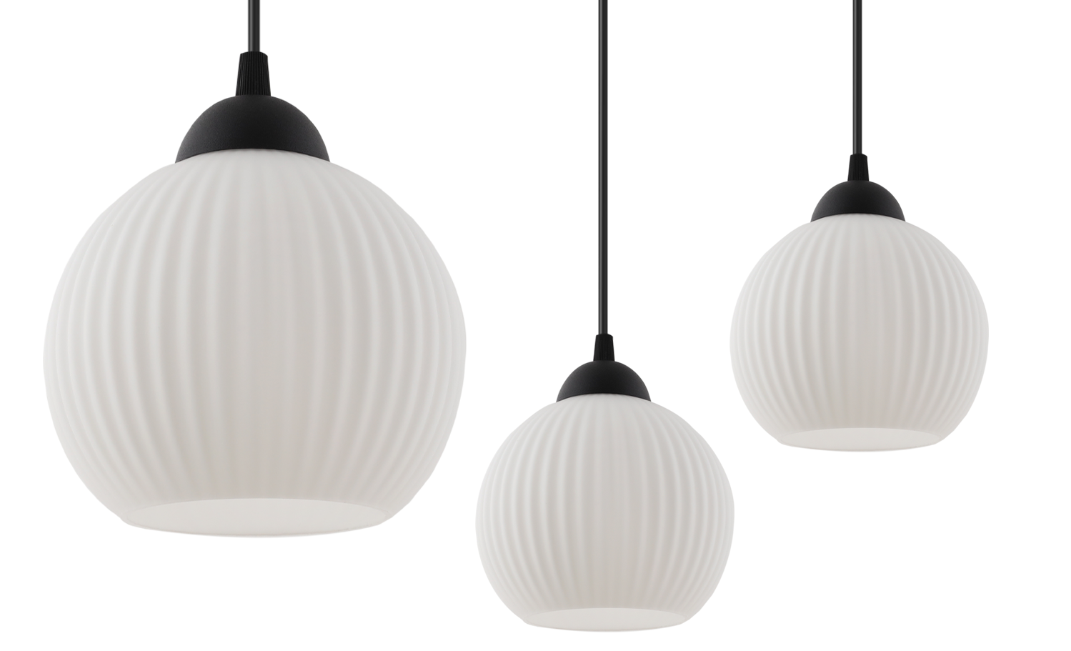 Lampa sufitowa wisząca Riffle loft 1xE27 klosz kula czarna/biała Light Home LH - 7