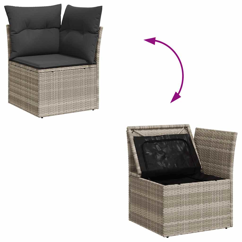 Salon bas de jardin en Rattan synthétique Gris 10 personnes - 9