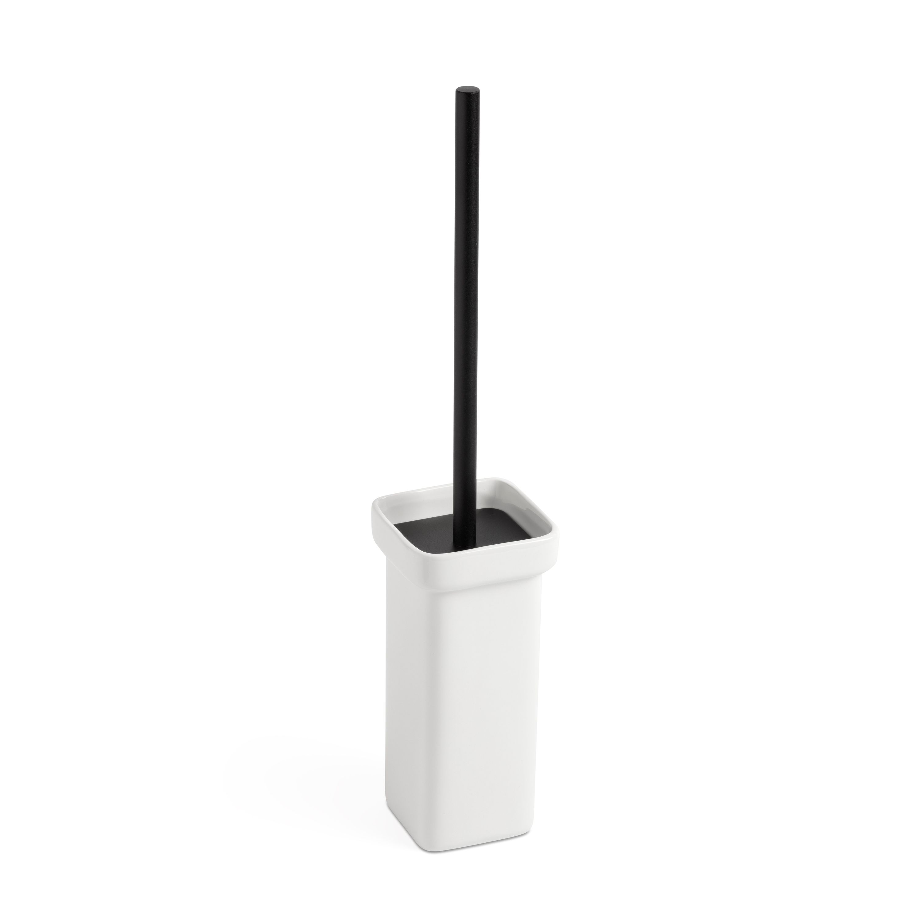 Szczotka do WC Epsilon Black biały błyszczący