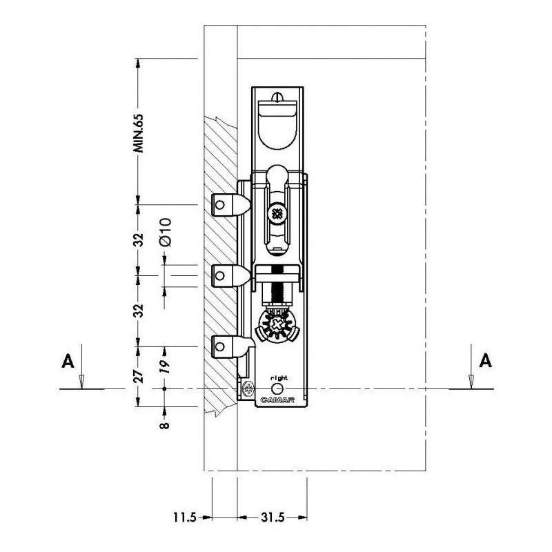 Support élément haut - Sens : Gauche - CAMAR - 2
