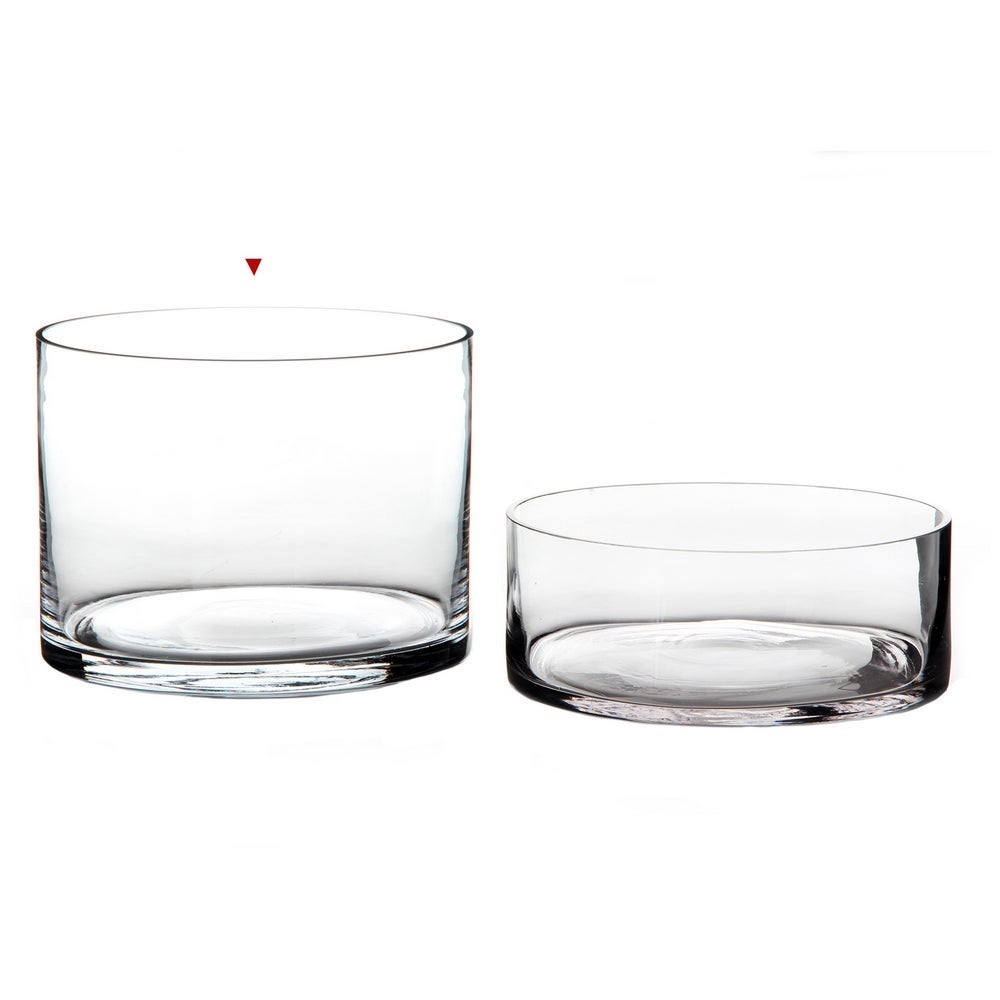 Vase cylindrique en verre transparent - 4