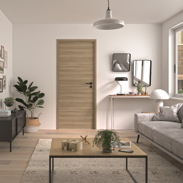 Bloc porte reversible et ajustable Barbade - chêne sauvage - H 204 cm x L 73 cm
