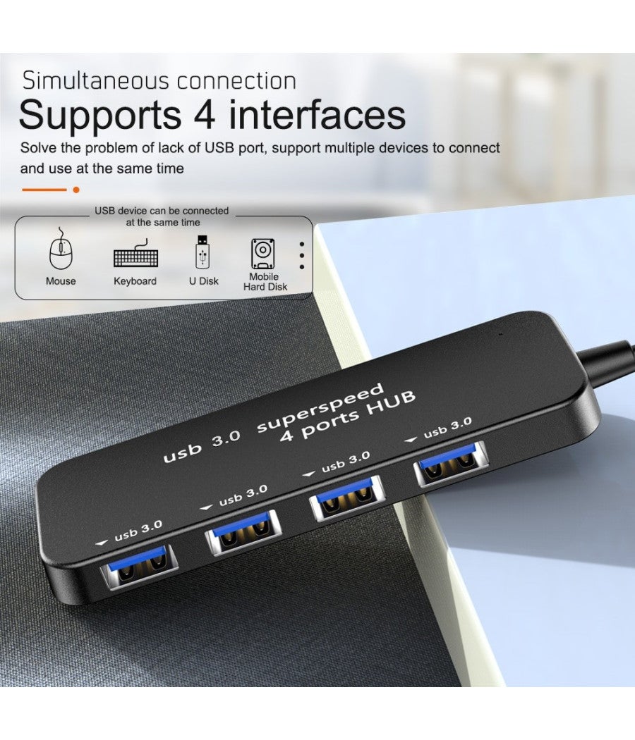 HUB USB 3.0 4 Porte Da Pannello Frontale Con Connettore A 20 Pin Per Scheda Madre – Adatto Per Alloggiamento CD-ROM Da 5,25'' - 2