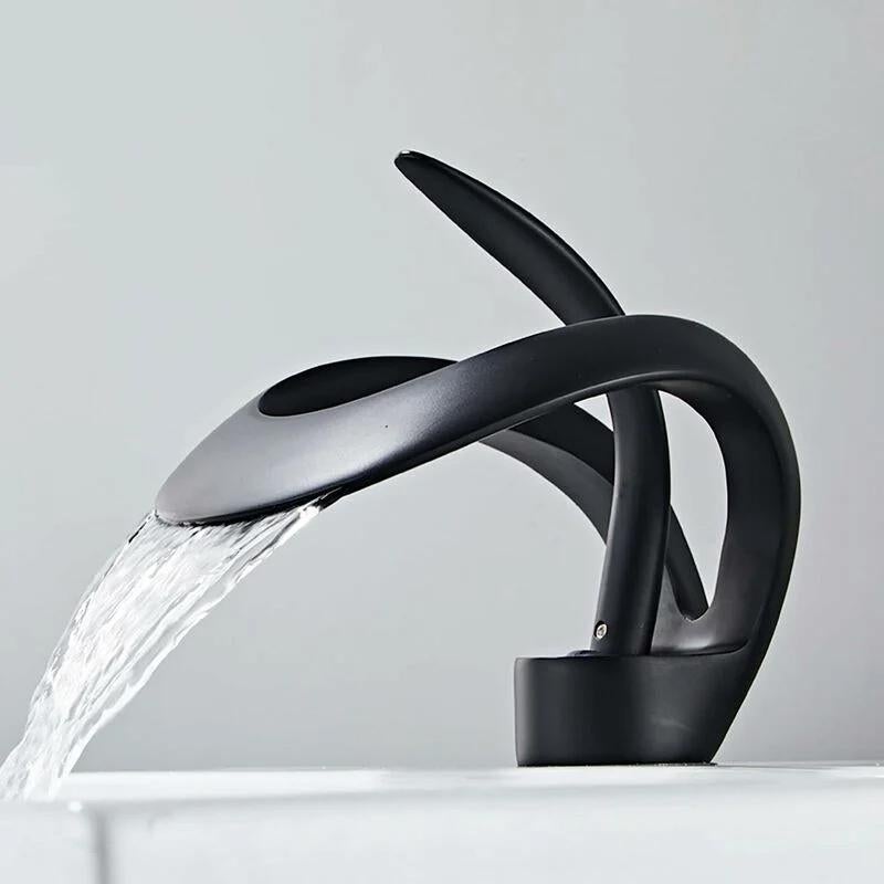 Mitigeur Lavabo Cascade Chromé - Robinet Salle De Bain Extra Haut Monocommande Avec Kit De Montage