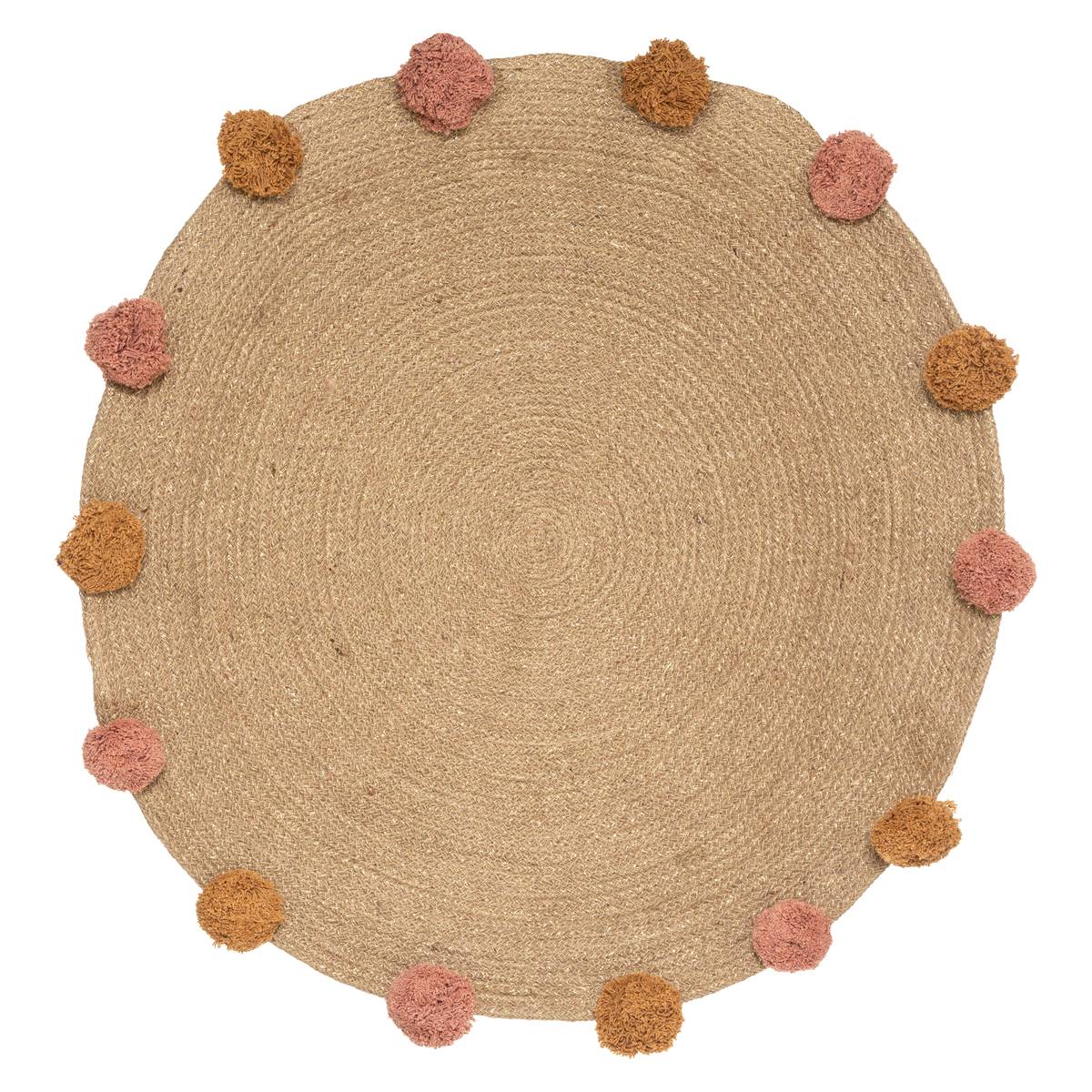 Alfombra infantil «pompons» - yute d78 cm - atmosphera créateur d'intérieur