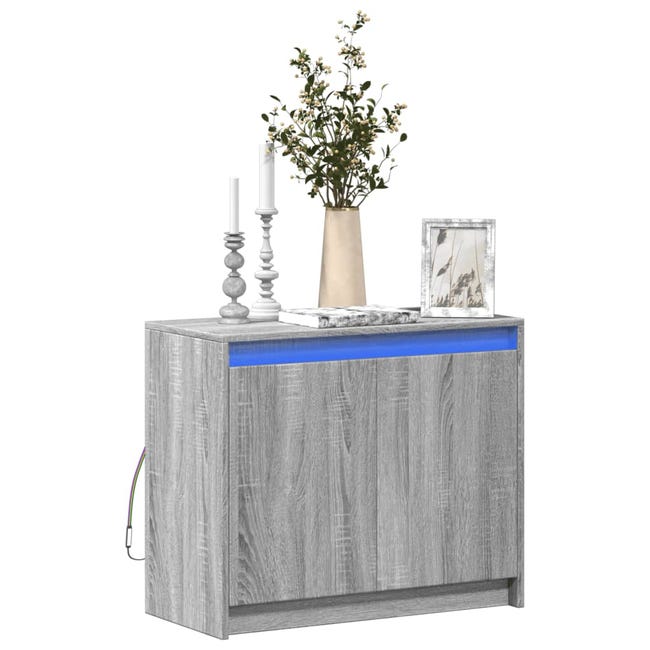 VidaXL Credenza con LED Bianca 72x34x61 cm in Legno Multistrato | Leroy Merlin VidaXL Credenza con LED Bianca 72x34x61 cm in Legno Multistrato | Leroy Merlin