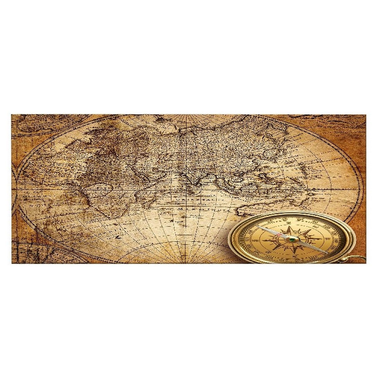 Impression Sur Toile Carte Du Monde Polyester Bois Multicouleur Epikasa Leroy Merlin