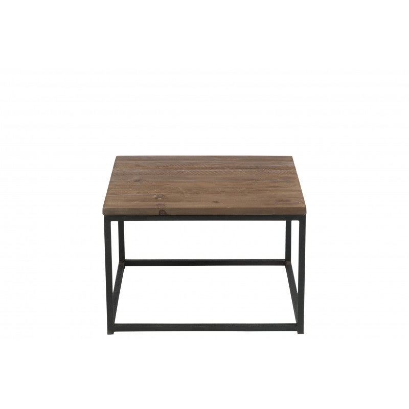 Mesa auxiliar Uchi de madera maciza y metal negro | Leroy Merlin