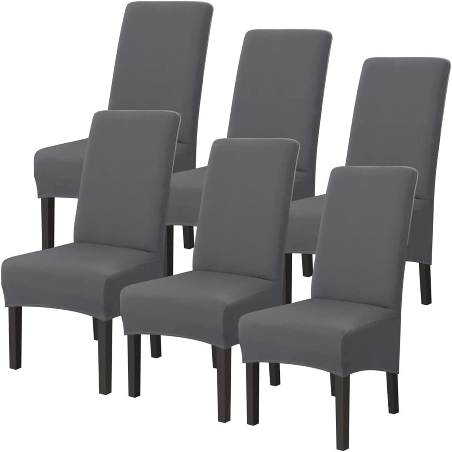 GAMUKAI Fodera Elastica Per Sedia Ufficio Grande | Motivo Jacquard, Con Copribraccioli, Rimovibile E Lavabile, Nero - 5