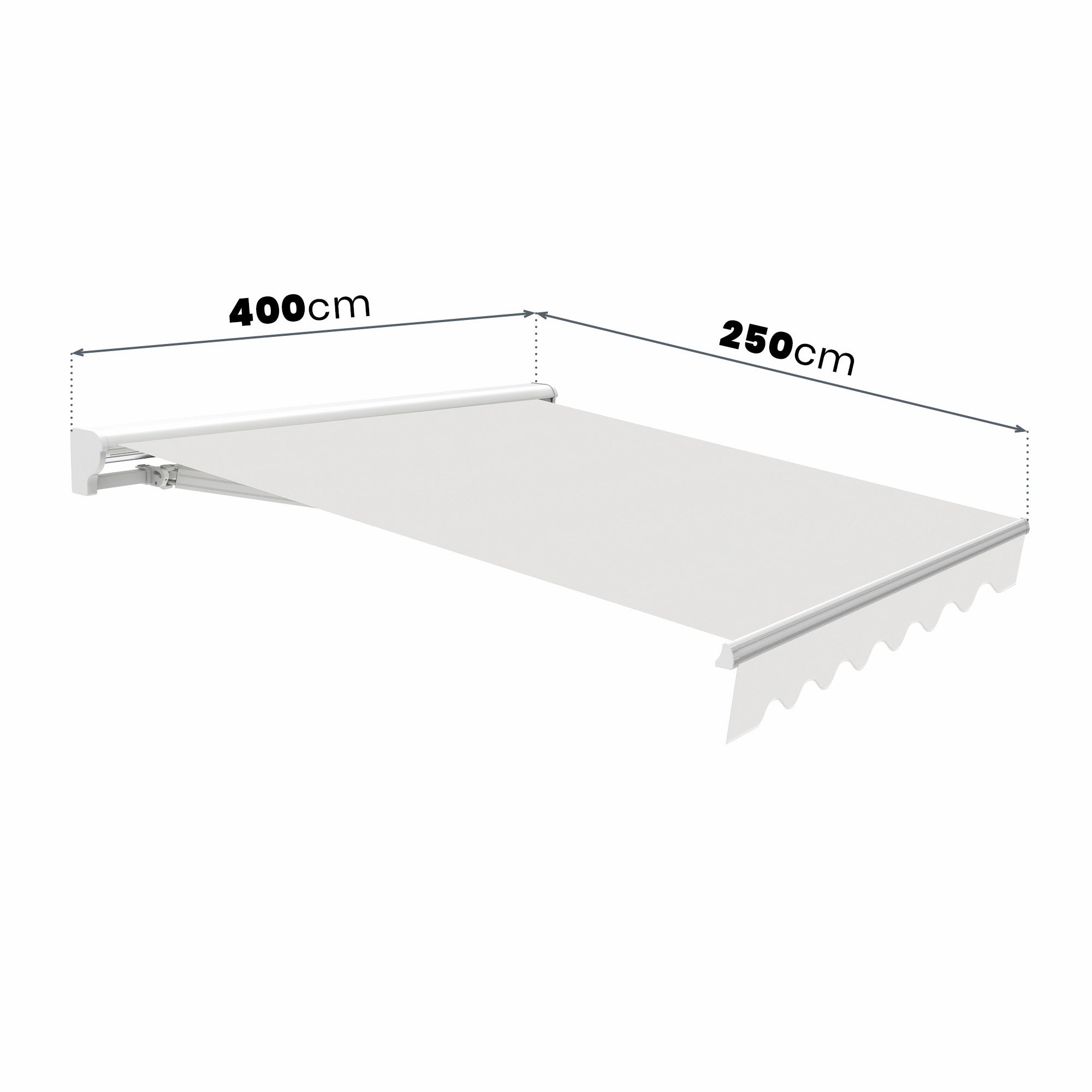 Toldo Exterior Retrátil 4x2,5m Listras Granate Poliéster – Estrutura Semicofre de Alumínio – Lona Proteção Solar - 3