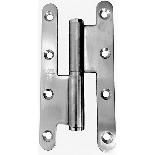 Paumelle Inox 304 Porte Bois KLOSE besser 140 x 70 Bouts Ronds - Disposition: Droite