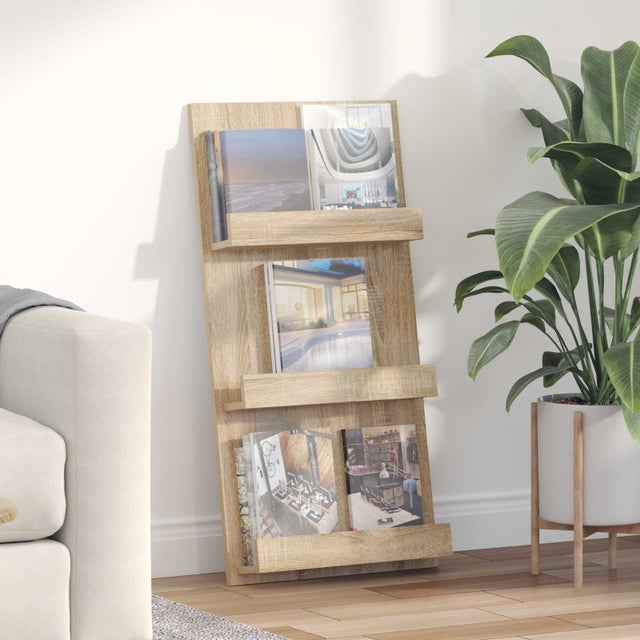Étagère à magazines avec étagère Chêne Sonoma 51 x 11 x 102 cm vidaXL