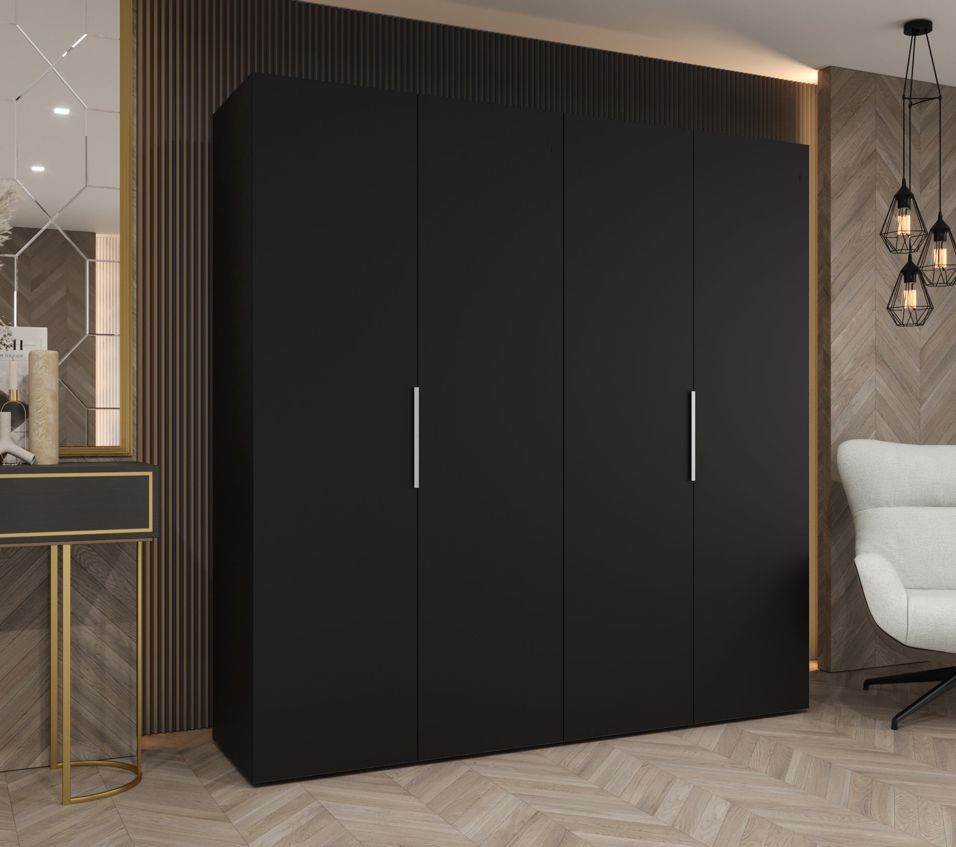 Szafa uchylna otwierana Marbella 1 200 x 52 x 202 cm czarny + u. kaszmir Abiks Meble - 2