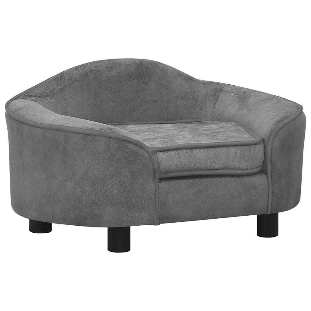 Sofa dla psa, szara, 67x47x36 cm, pluszowa vidaXL