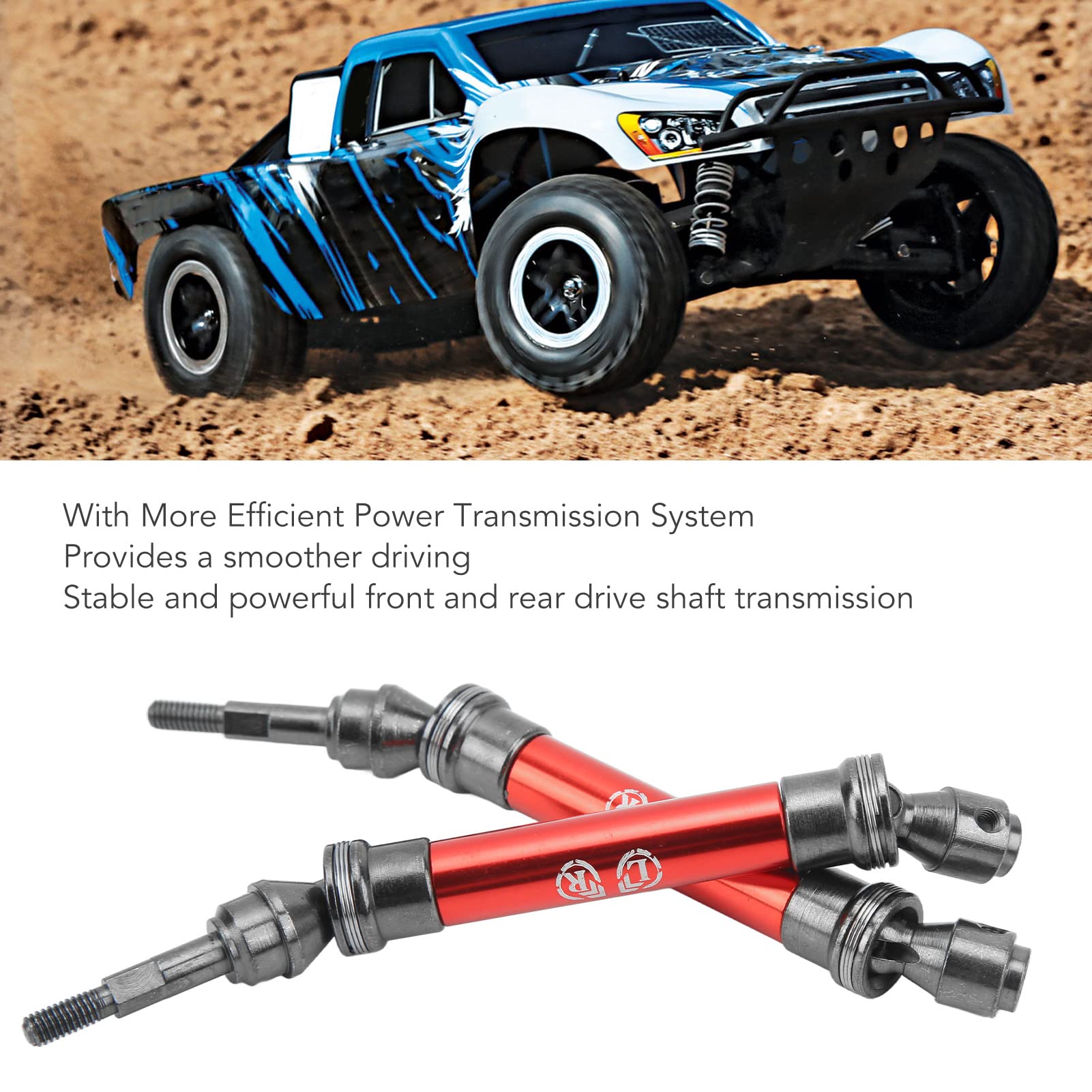 Tbest Arbre de Transmission Avant et Arrière RC, Ensemble D'arbres de Transmission CVD en Acier pour Voiture SCY 16101 16102 16103 16201PRO 1/16 RC