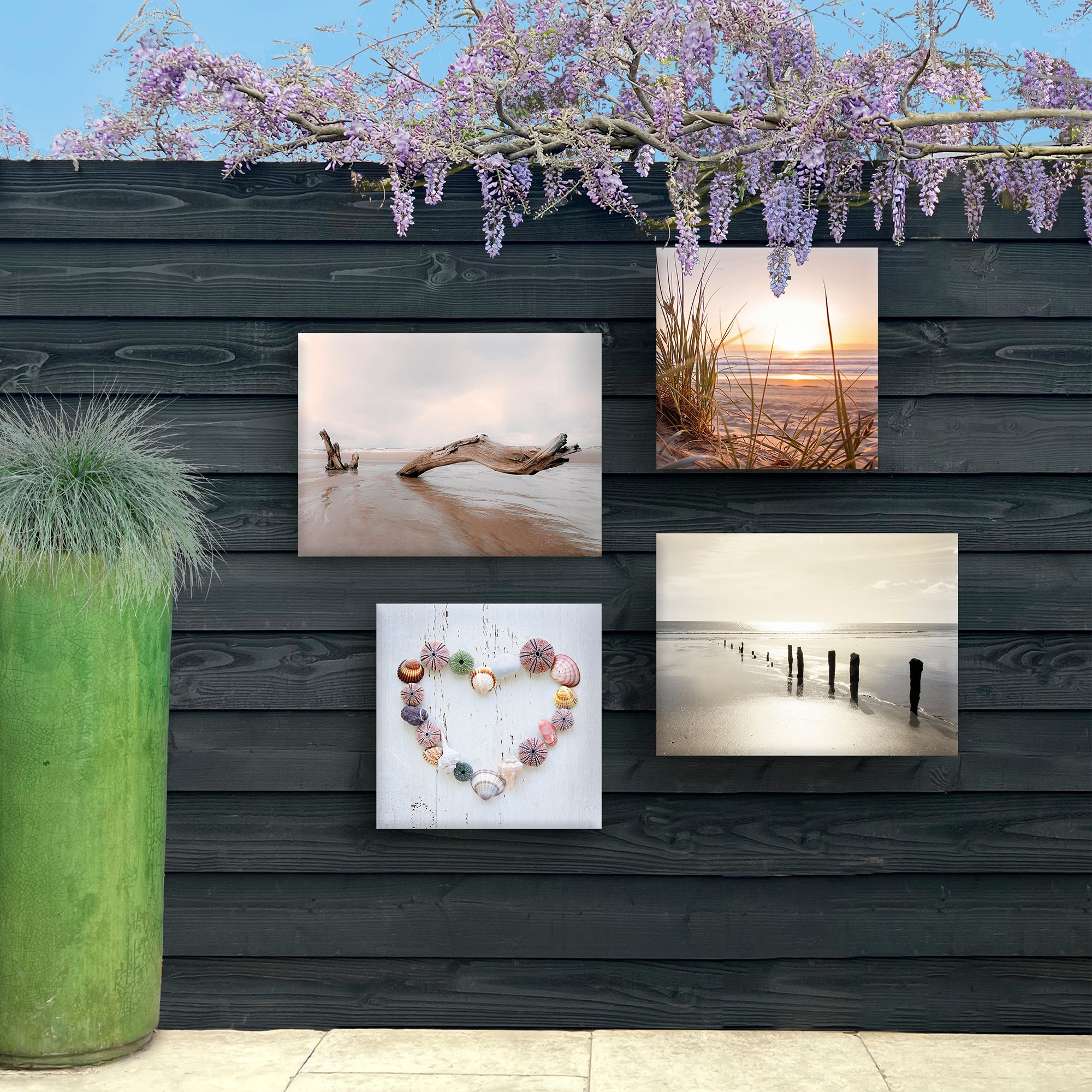 Poster de jardin Lever de soleil dans les dunes 50 x 50cm Multicolore - 7