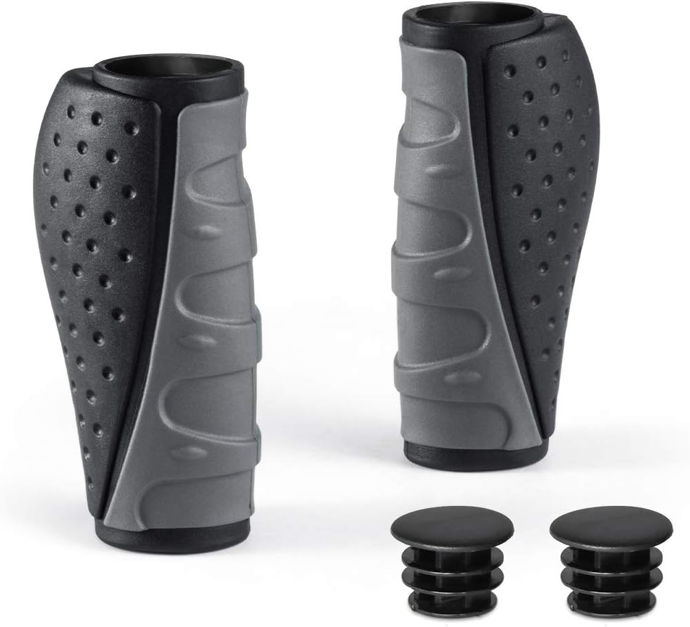 Ergonomiczne, antypoślizgowe chwyty kierownicy rowerowej, chwyty do rowerów górskich, czarno-szare, 90 mm