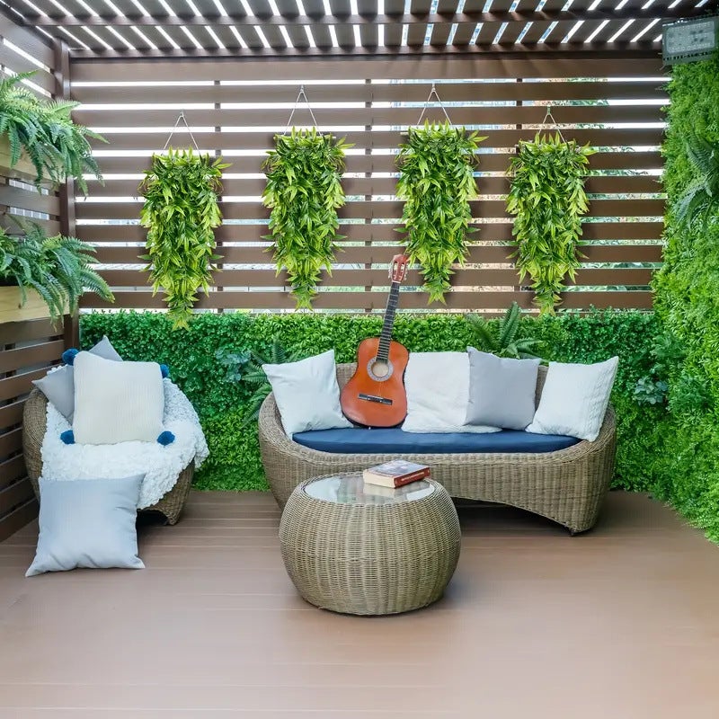 4 plantas colgantes artificiales de 79 cm, resistentes a los rayos UV, realistas, con hojas colgantes artificiales para el hogar y el exterior. - 9