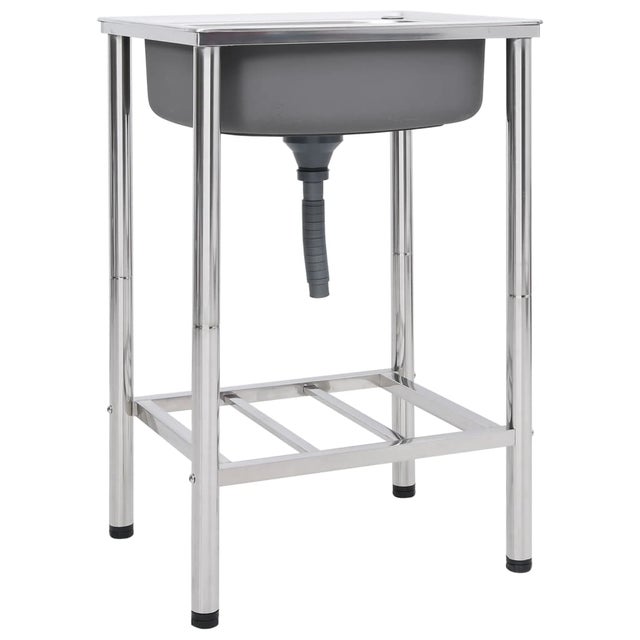 Fregadero de camping de un seno acero inoxidable vidaXL