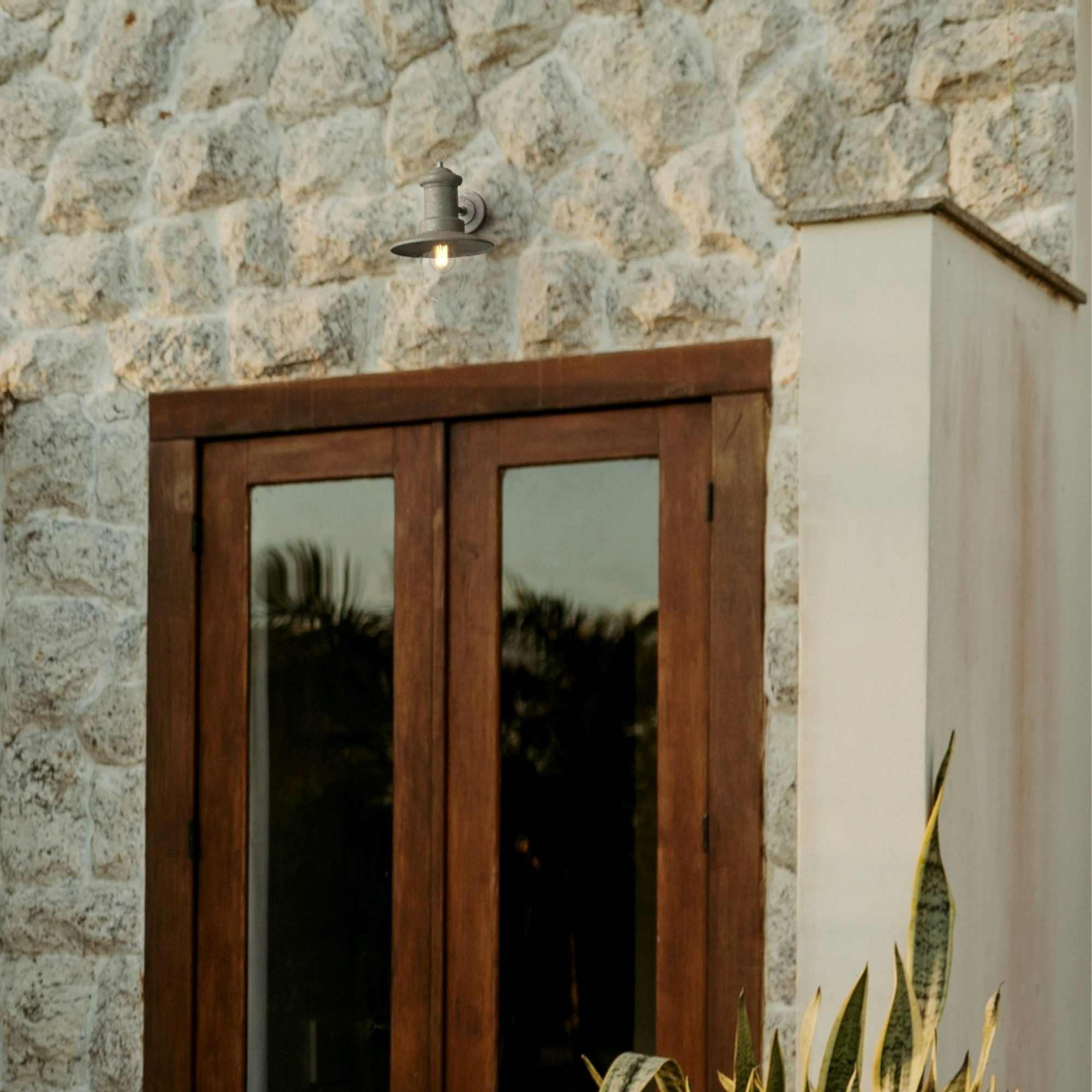Applique Murale Extérieure ZenithBeam - Style Rétro E27 - Aluminium Et Verre Imperméable Pour Jardin/porche