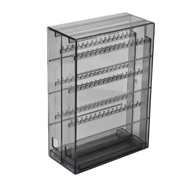 Boîte à Bijoux - Femme - 24 Compartiments - Gris - Rangement Pour Bagues, Boucles D'oreilles, Colliers - Maison