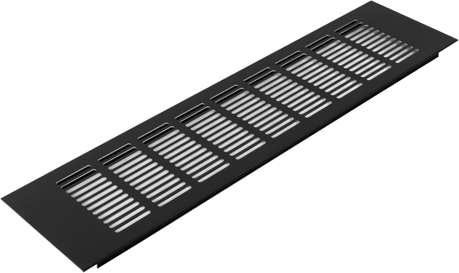 Czarna kratka wentylacyjna 50 x 400 mm, 1 dekoracyjna kratka ze stopu aluminium, kratka wentylacyjna, kratka odprowadzająca ciepło