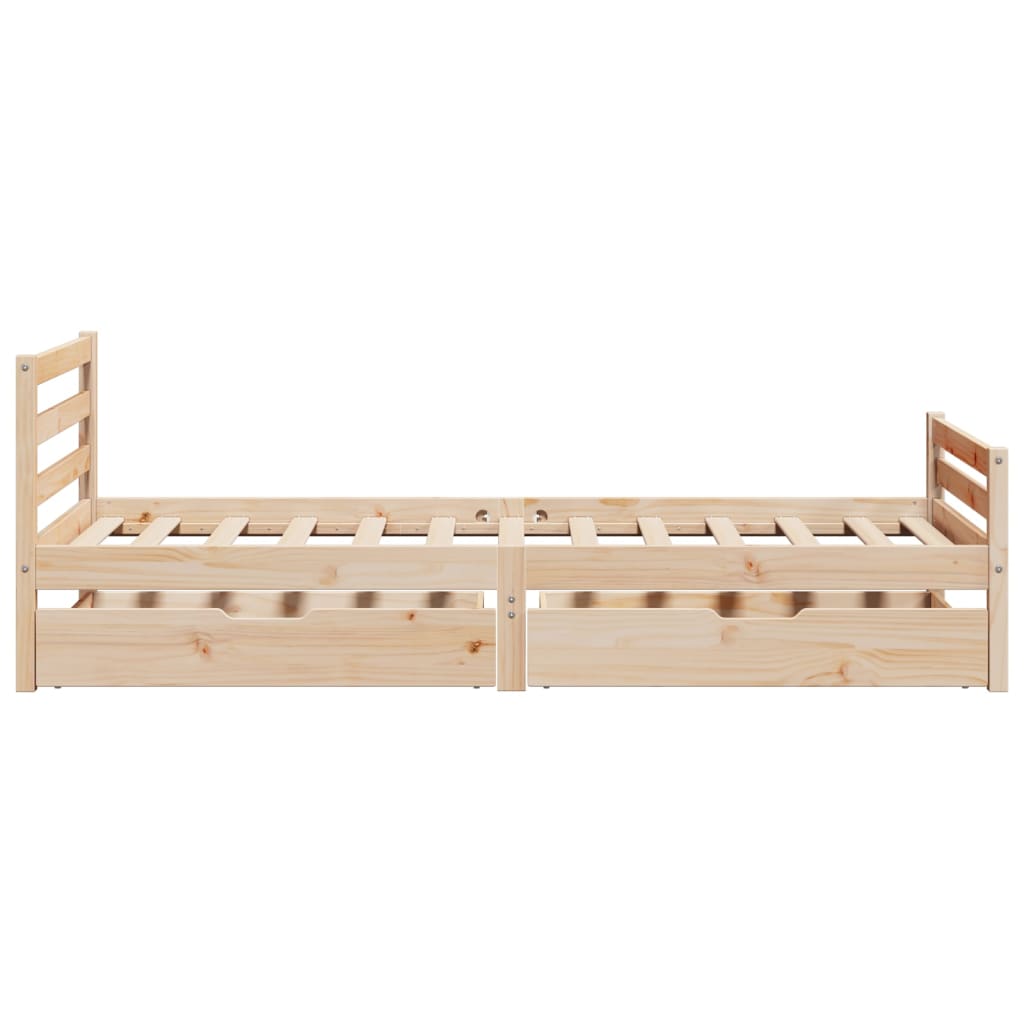 Lit Adulte | Lit simple | Cadre de lit sans matelas 100x200 cm bois massif de pin CFW83426 - 5