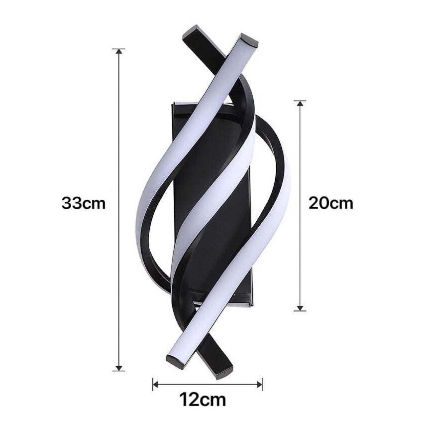 Applique da parete, lampada da parete moderna a LED a spirale, lampada da parete decorativa a LED in alluminio, luce bianca fredda 6000K - 2