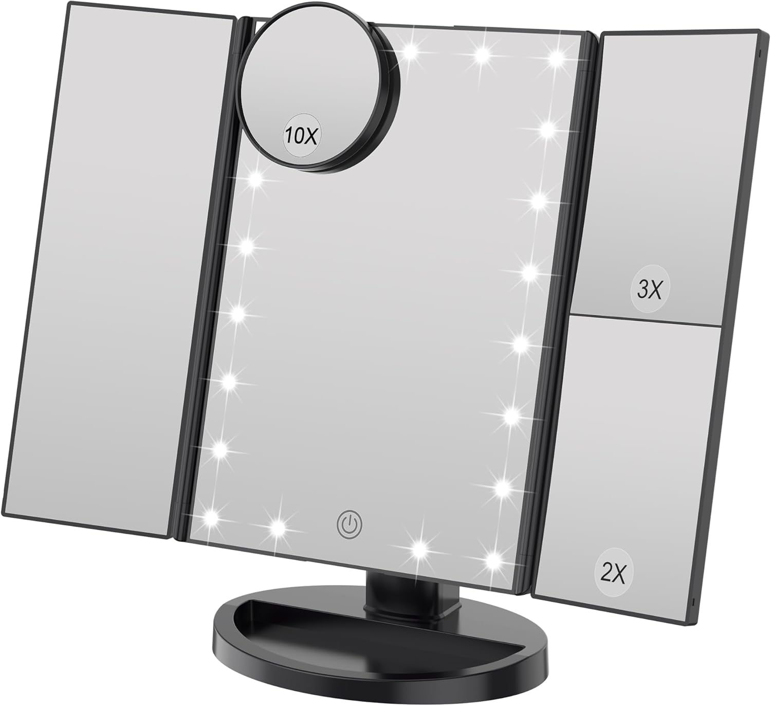 AVO - Specchio da tavolo per trucco con bulbi LED Finitura:Oro | Leroy AVO - Specchio da tavolo per trucco con bulbi LED Finitura:Oro | Leroy