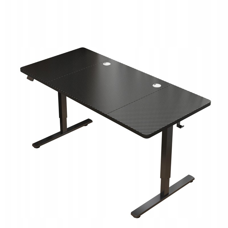 Biurko Elektryczne Regulowane 160x60cm Regulacja Wysokości Gamingowe Czarne