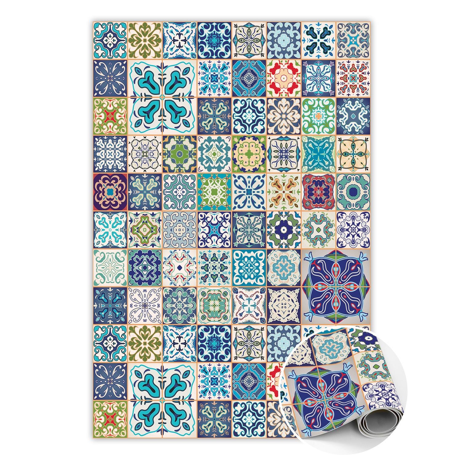 Dywan winylowy portugalski wzór, mata winylowa do salonu elegancka dekoracja 120x180 cm – Tulup