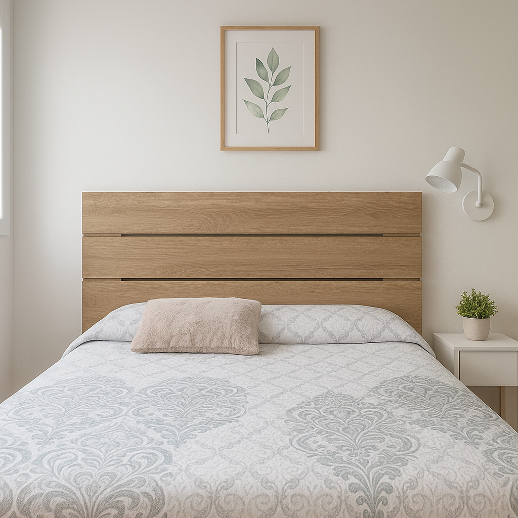 DUPI Cabecero Aitana de Madera para Cama de 150 cm – Estilo Nórdico, 160x59 cm, Fácil de Instalar – Color Taupé - 6