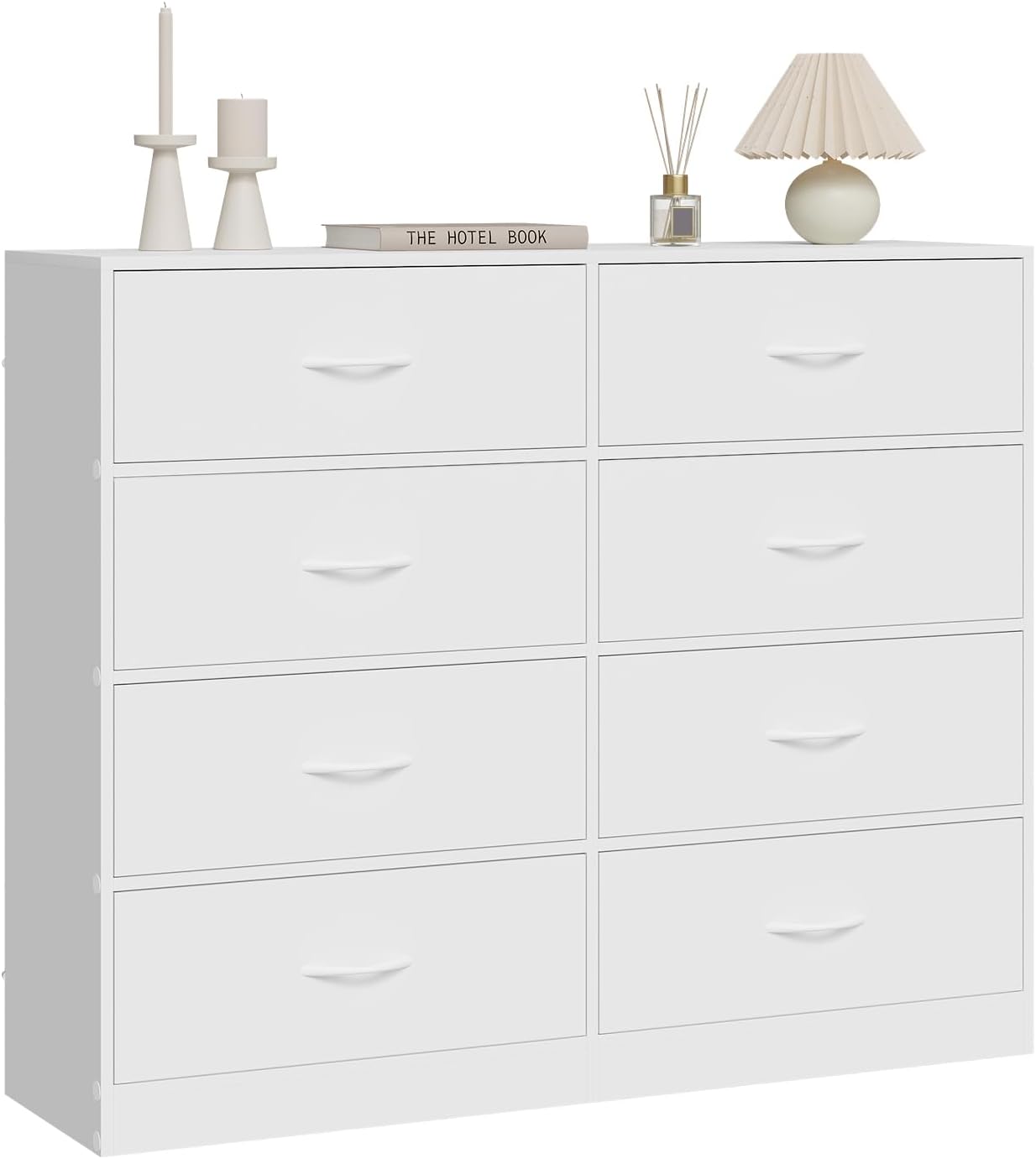Commode 6 Tiroirs Blanc Bois - Dimensions 40 X 32 X 93 Cm - Rangement Chambre, Salon, Bureau - Meuble D'appoint Moderne Et Fonctionnel - 11